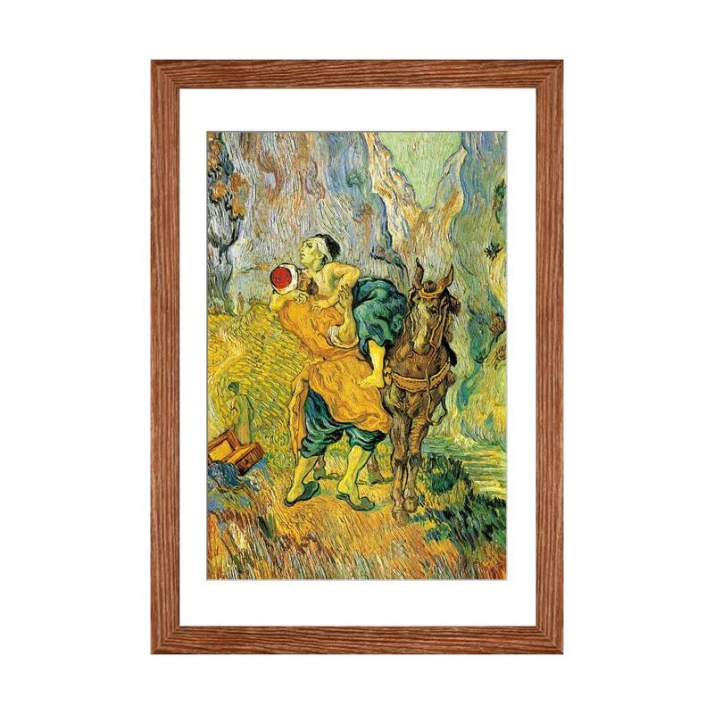 iCanvas "The Good Samaritan" by Vincent van Gogh - Walnut - 32x24x1