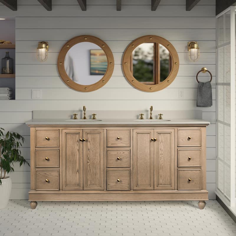 Bella 72-inch Double Vanity with Engineered White Top