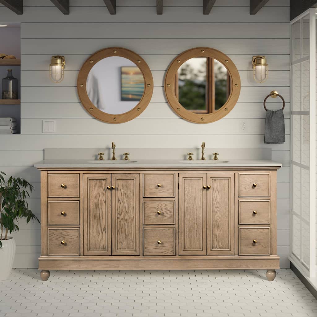 Bella 72-inch Double Vanity with Engineered White Top