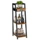 preview thumbnail 11 of 18, 3 Tier Narrow Bathroom Shelf with Drawers, Bathroom Organizer, Open Floor Standing Ladder Rack for Tight Spaces 3-Tier Narrow Brown