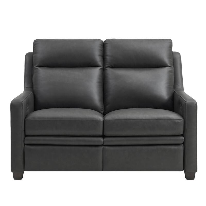 Genuine Leather Recliner Sofa 56" Triple-Motor Power Zero-Wall Reclining Loveseat with USB&USB-C Port
