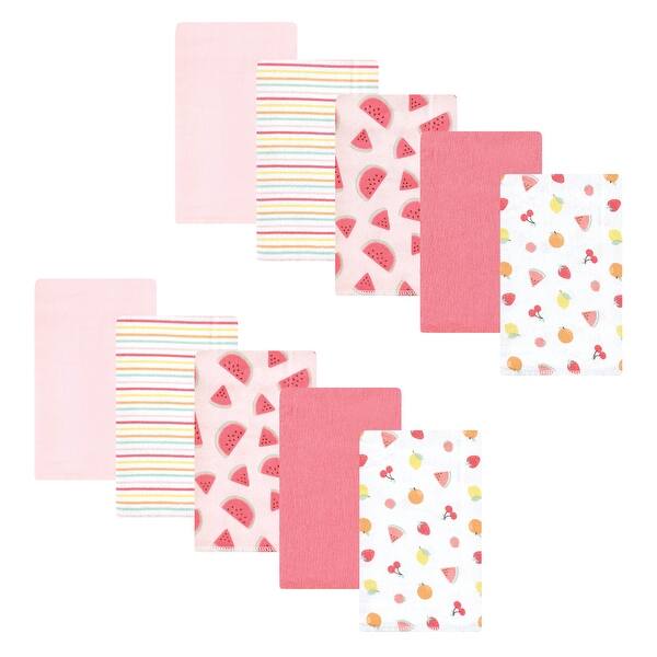 slide 1 of 1, Hudson Baby Infant Girl Cotton Flannel Burp Cloths, Fruit Salad, One Size - Fruit Salad - One Size One Size - Fruit Salad