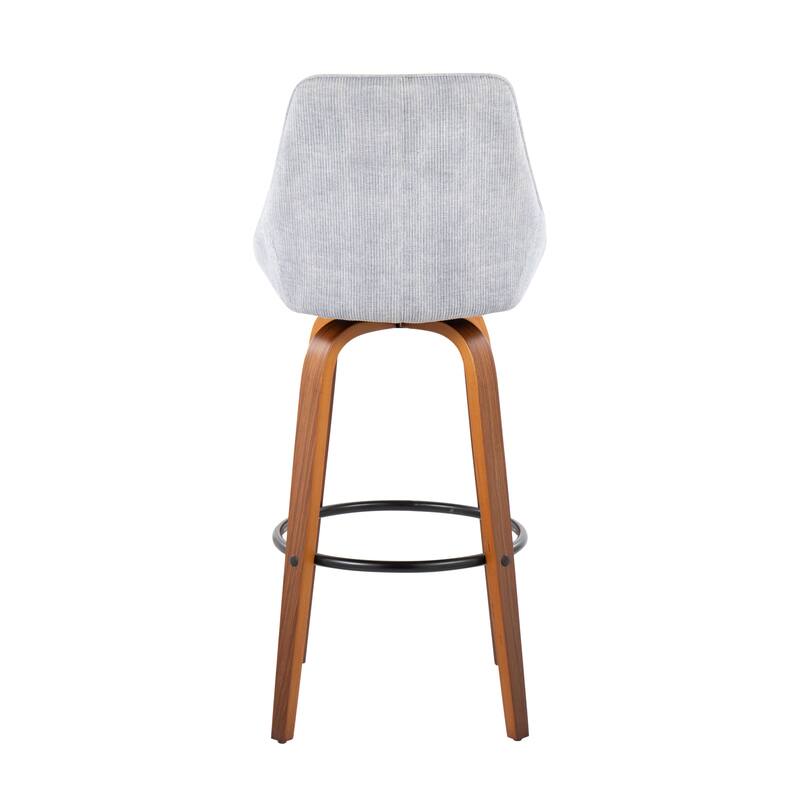 Carson Carrington Alba 30" Fixed-Height Bar Stool with Bent Wood Legs & Round Footrest (Set of 2)
