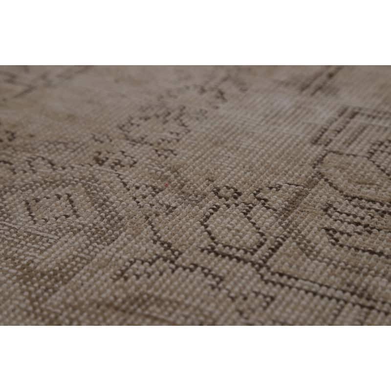 Tabriz Persian Vintage Rug Handmade Beige Wool Carpet - 6'9" x 10'0"