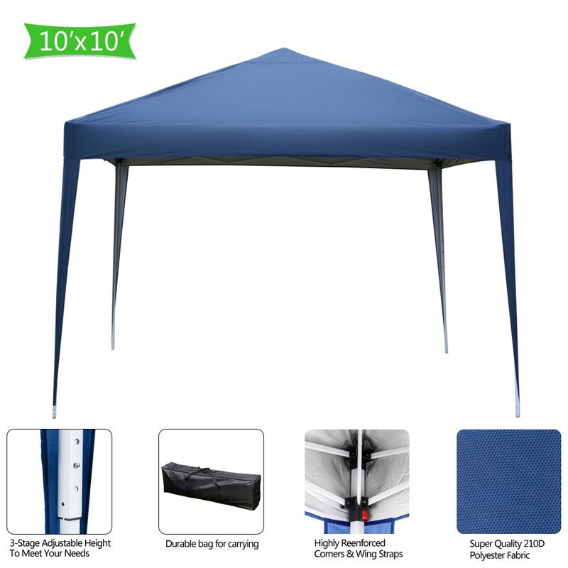 Outdoor 3 x 3m Practical Waterproof Right-Angle Folding Tent Blue