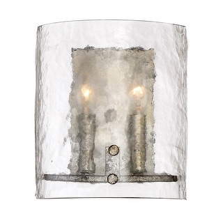Fortress 2-Light Wall Sconce in Mottled Silver