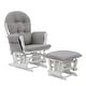 preview thumbnail 20 of 28, Rejoice Glider Rocking Chair with Ottoman WHITE / LIGHT GRAY