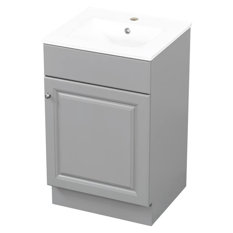 20" Bathroom Vanity with Sink, Vanity Cabinet with Door Shelf and Adjustable Shelf, Bathroom Storage Cabine