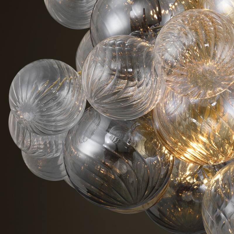 Acroma 8 - Light Modern Glass Bubble Chandelier Flush Mount Ceiling Light