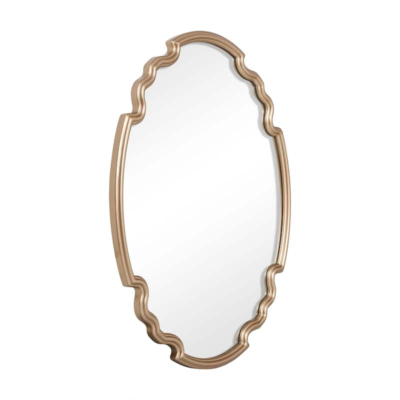 Scalloped Oval Wall Mirror Bathroom Vanity Mirror - 35.4'' H X 27.6" W x 1.2" D
