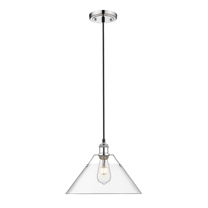 Orwell 14" Wide Large Pendant in Chrome with Clear Glass - Silver