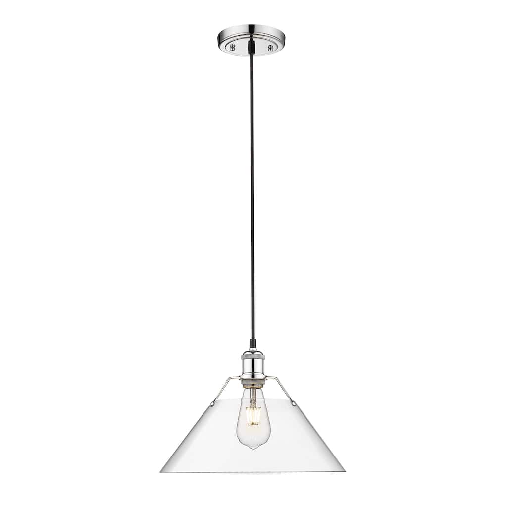 Orwell 14" Wide Large Pendant in Chrome with Clear Glass - Silver