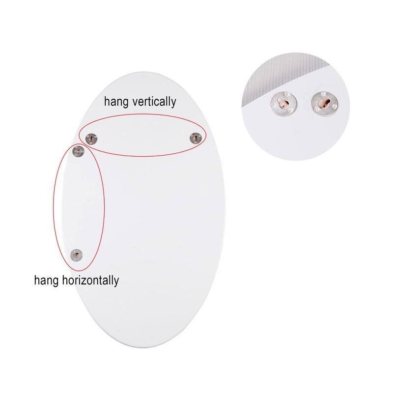 Wall-mounted Frameless Oval Mirror,25.1"Lx14.8"W - White
