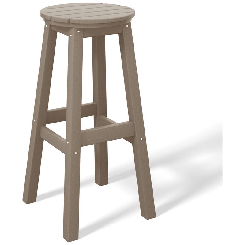Laguna Hdpe All Weather Outdoor Patio 29" Round Bar Stool (Set Of 2)