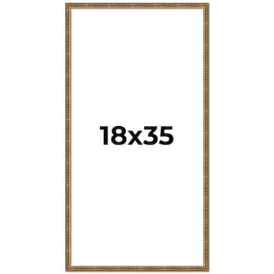 18x35 Frame Gold Kingsley Distressed Solid Wood Picture Frame Width