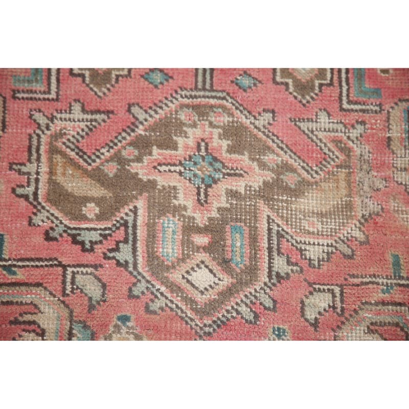Hand Knotted Oriental 100% Wool Carpet Traditional Medallion Pink Tabriz Area Rug - 12' 4'' X 9' 5''