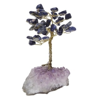 Handmade Blue Leaves Sodalite Gemstone Tree (Brazil) - 4.3