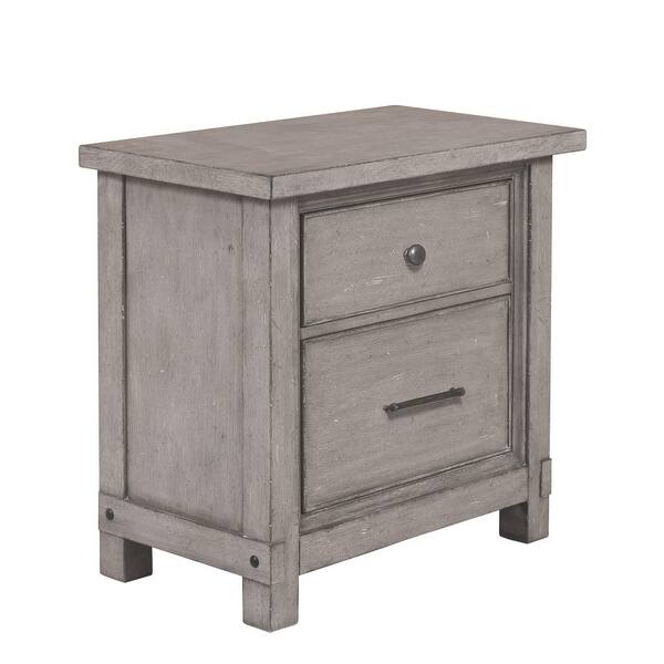 Shop Delacora Hm S082 050 Prospect Hill 30 Wide Hardwood Nightstand With 2 Drawers Weathered Gray Overstock 26057580
