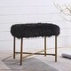 preview thumbnail 14 of 18, Silver Orchid Kelly Pink Faux Fur Square Ottoman