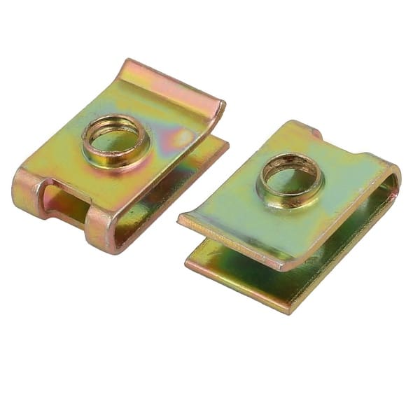 25pcs Spring Steel Speed Fastener U Nut for M5 Screw Bolt - Brass Tone ...