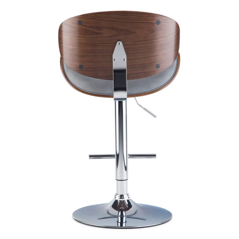 WYNDENHALL Avondale Mid Century Modern Bentwood Adjustable Swivel Bar Stool - 20.9 W x 20.5 D x 45.3 H
