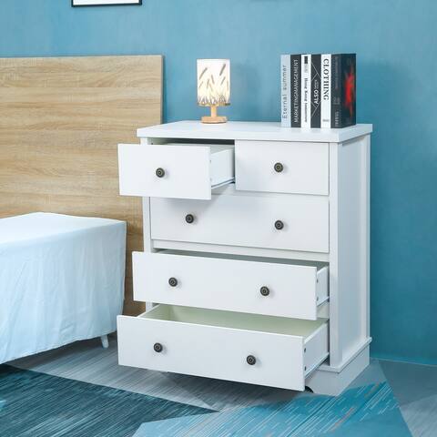 Wooden 5 Drawers Chest for Bedroom