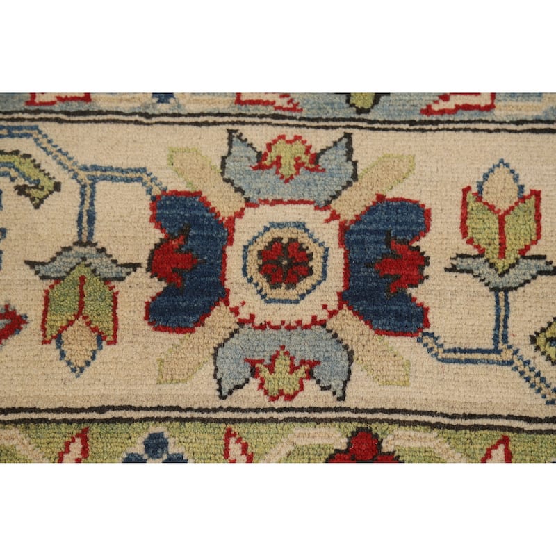 Hand Knotted Oriental 100% Wool Carpet Traditional Floral Red Kazak Area Rug - 11' 8'' X 9' 0''