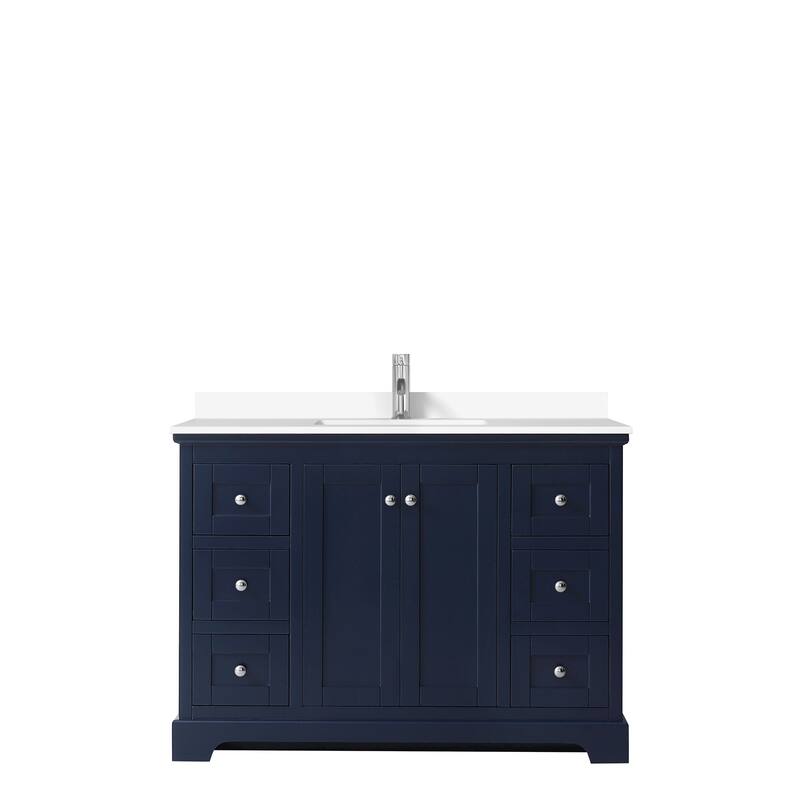 Avery 48 Inch Single Vanity, Cultured Marble Top