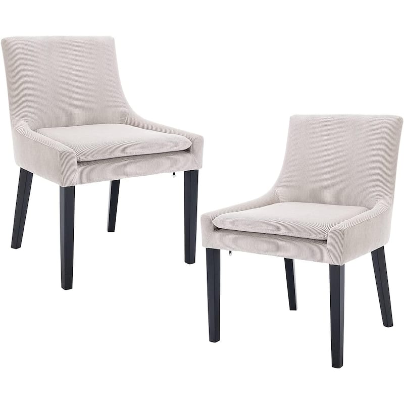 Upholstered Corduroy Accent Side Leisure Chairs with Soild Wood Legs