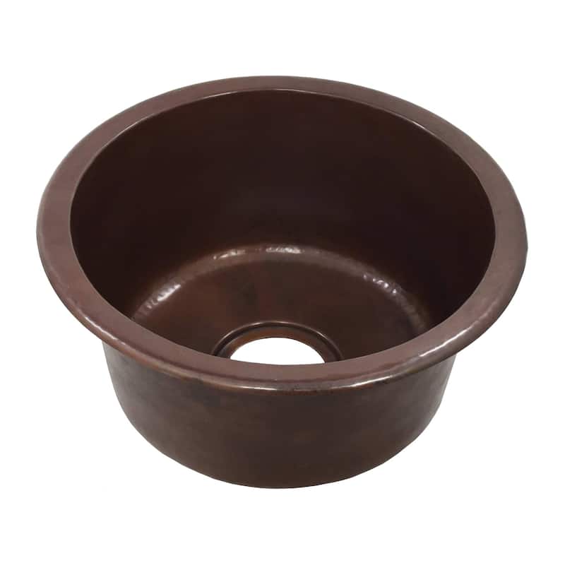 Redondo Chico Hand Hammered Copper Universal Mount Bar Sink - Foundry Antique Copper