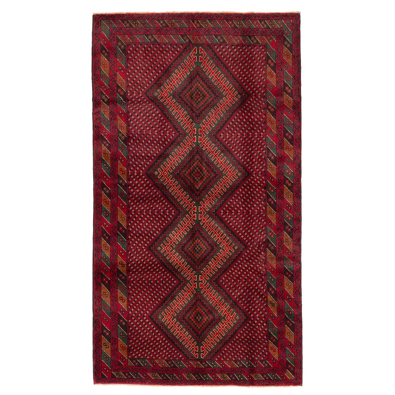 ECARPETGALLERY Hand-knotted Teimani Red Wool Rug - 3'6 x 6'3