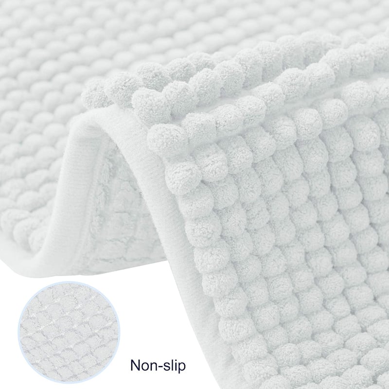 Subrtex Luxury Chenille Bath Rugs Soft Bathroom Mats