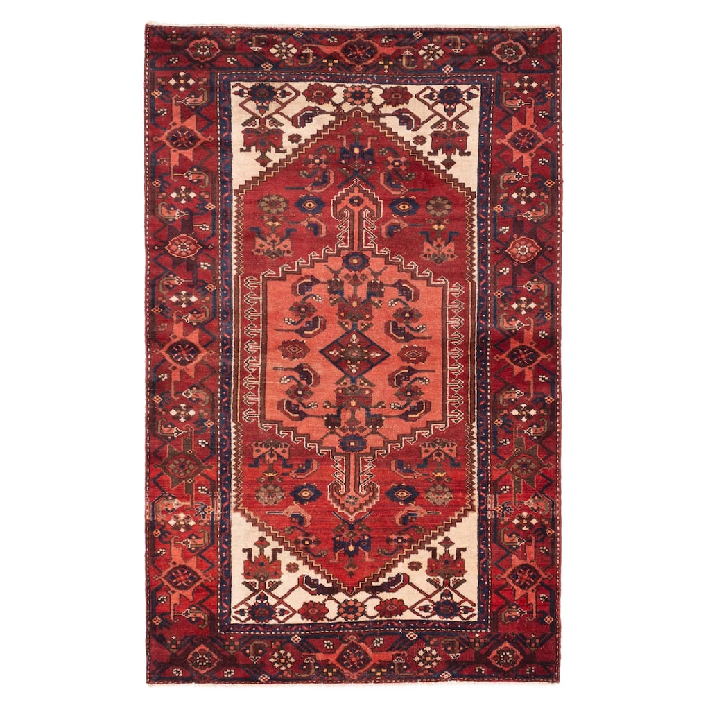 ECARPETGALLERY Hand-knotted Andelz Red Wool Rug - 4'0 x 6'8