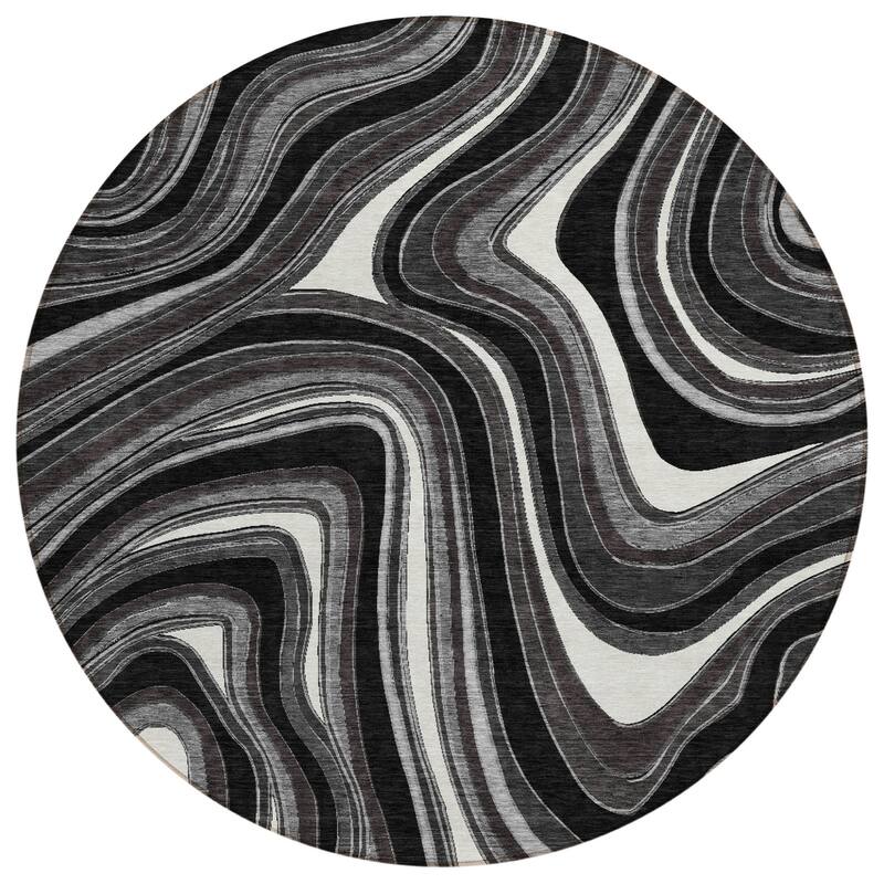HomeRoots Abstract Transitional Rectangle Outdoor Rug