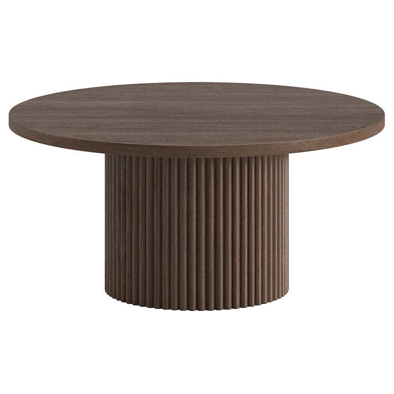 Rollan 32" Wide Round Fluted Coffee Table - 32" Wide