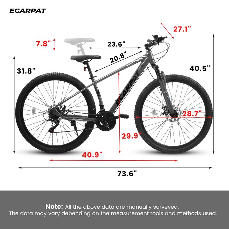 A29367 29 Inch Mountain Bike 21 Speed, Suspension Fork, Aluminum Frame Disc Brake, Mountain biking for both men and women.