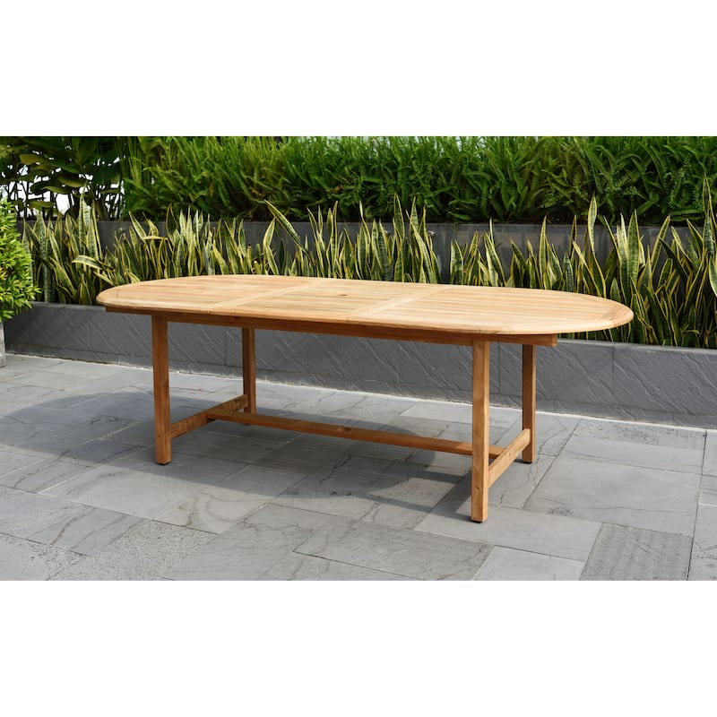 Amazonia 9 Piece Nachue FSC Solid Teak Outdoor Patio Dining Set - 9 Piece