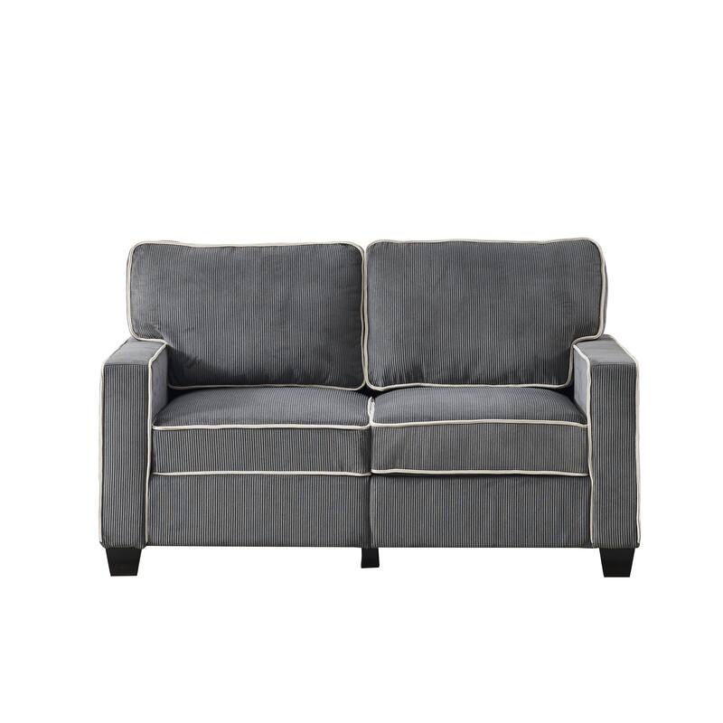 Corduroy Living Room Loveseat Sofa with Internal Storage Design