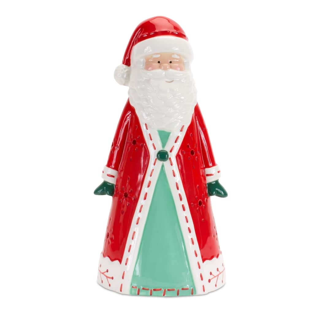 Ceramic Santa Tea Light Holder 10.25"H - 5 x 4.75 x 10.25