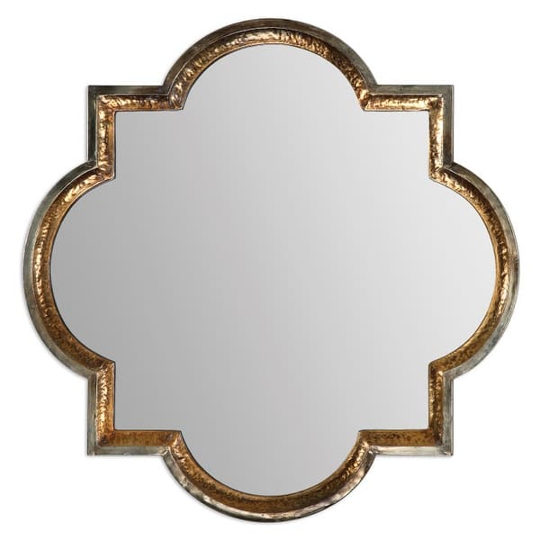 slide 2 of 5, Uttermost Lourosa Quatrefoil Wall Mirror Antique Gold