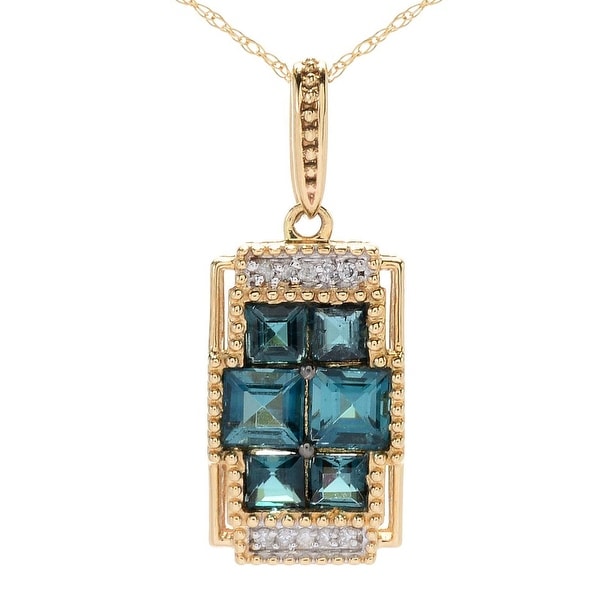Gems en Vogue 14K Gold Indicolite & Diamond Pendant. Opens flyout.