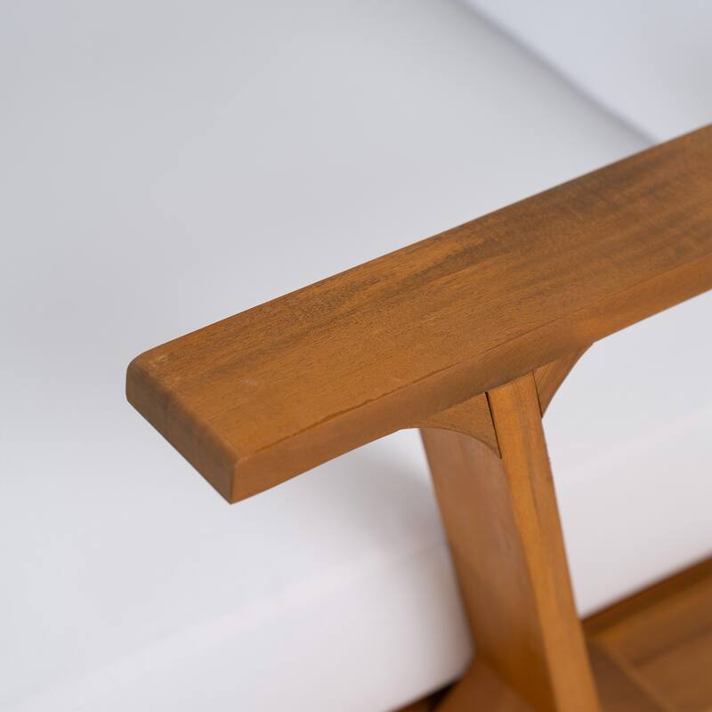 GDFStudio - Acacia Wood 27.6" Outdoor Lounge Accent Chair