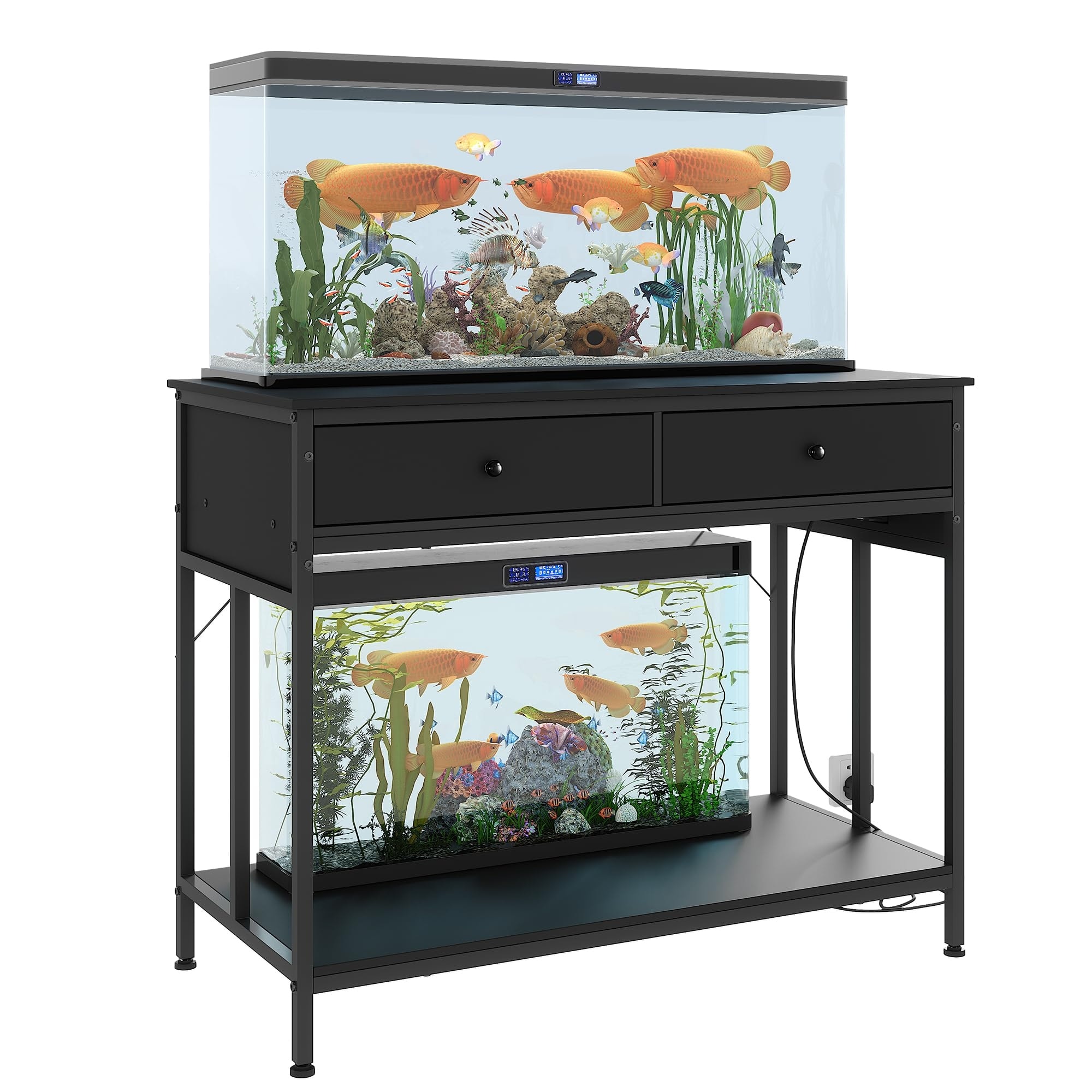 40-50 Gallon Aquarium Stand with Power Outlet 39.4'' x19'' Metal Frame
