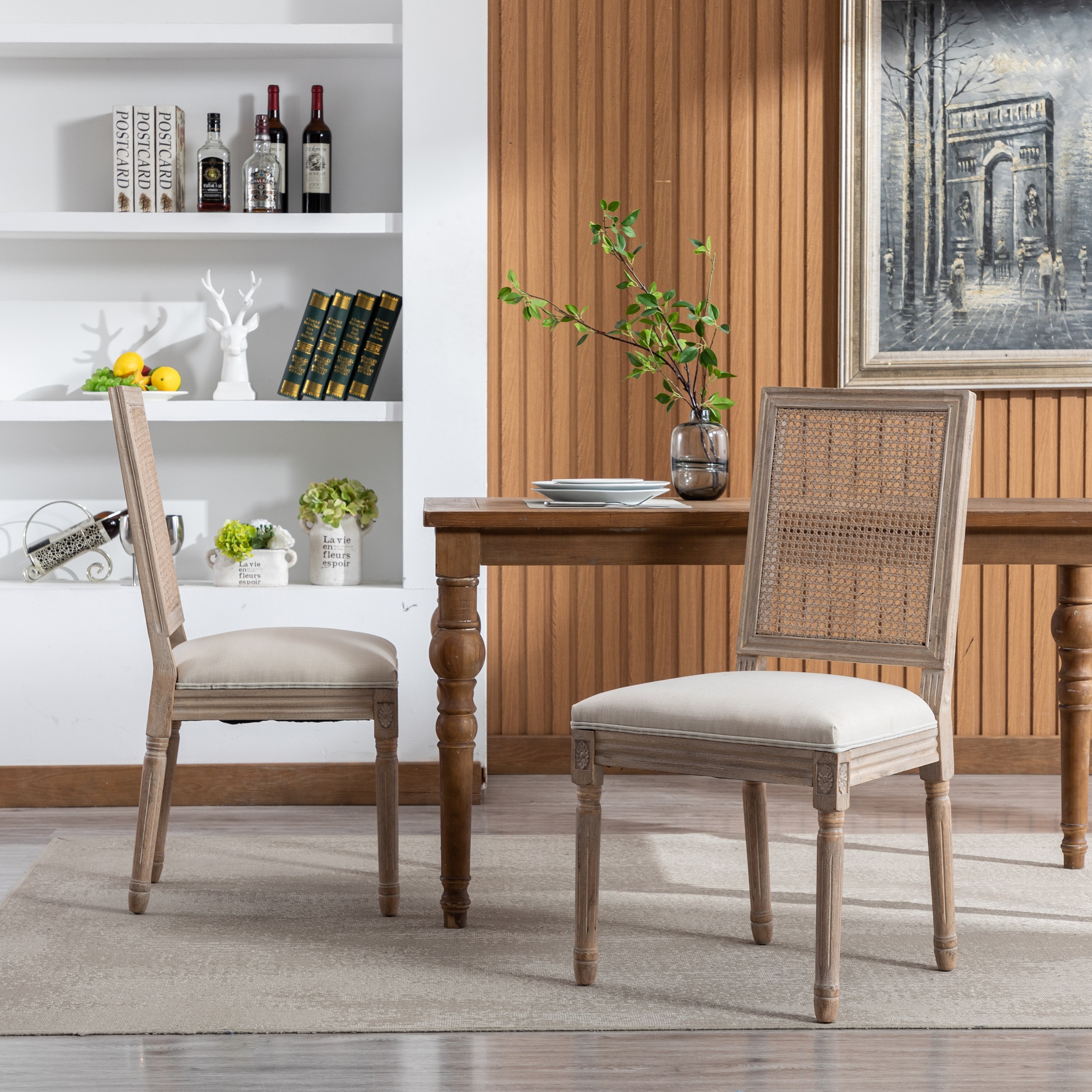 Wooden dining chairs with upholstered deals seats