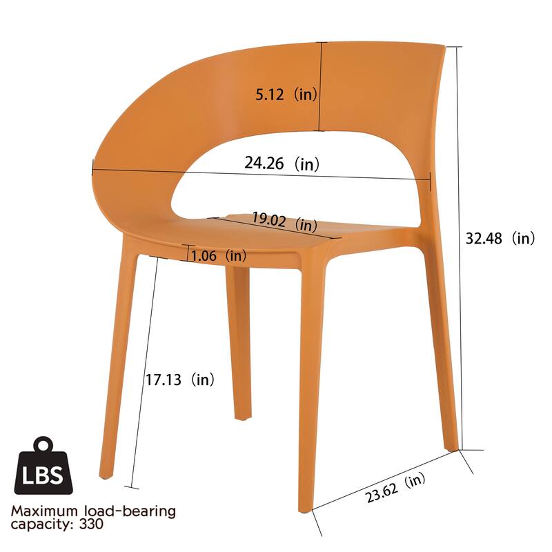 PP Dining Chair - Single-Side Design for Indoor/Outdoor, Single