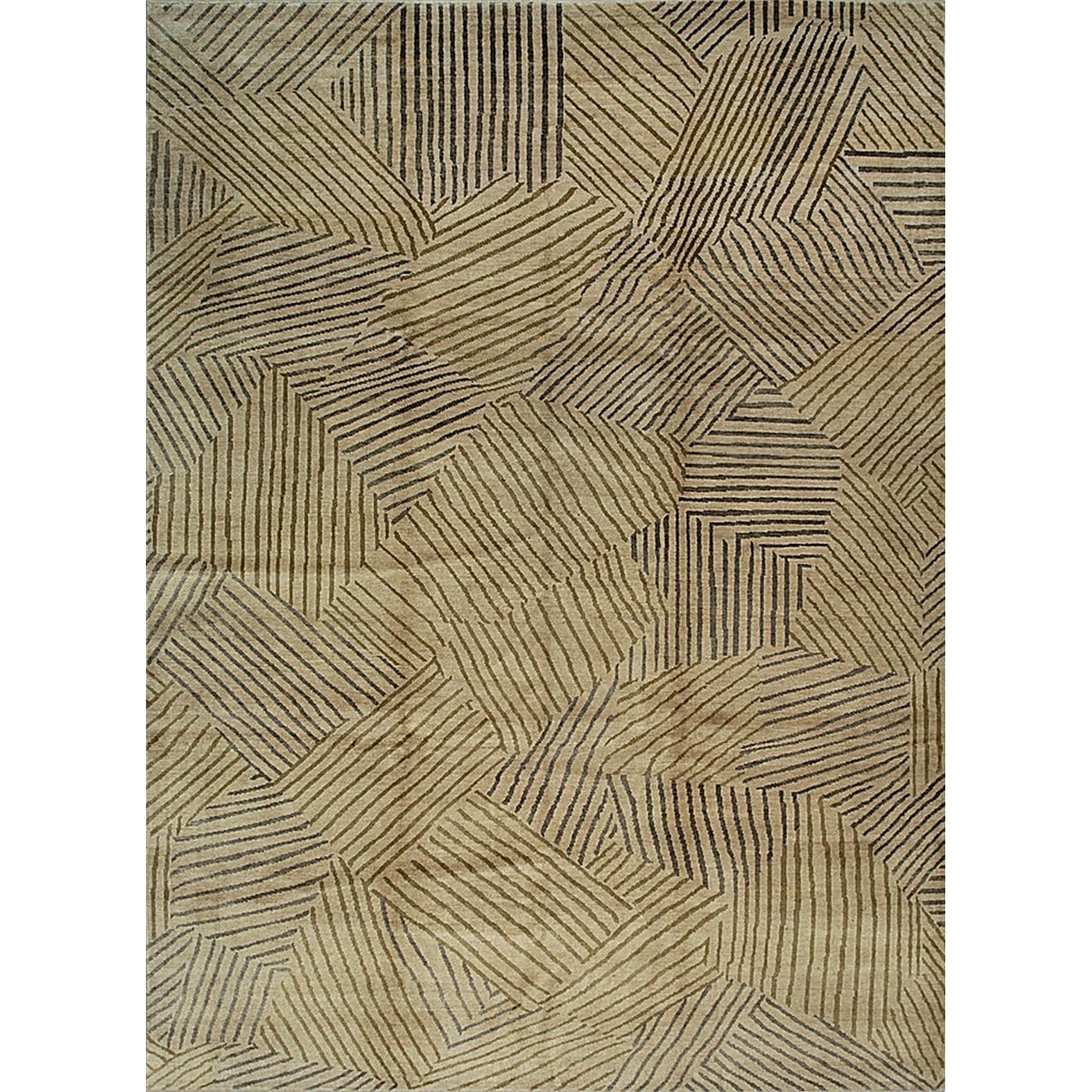Handmade Wool Brown Transitional All Over Ningxia Rug