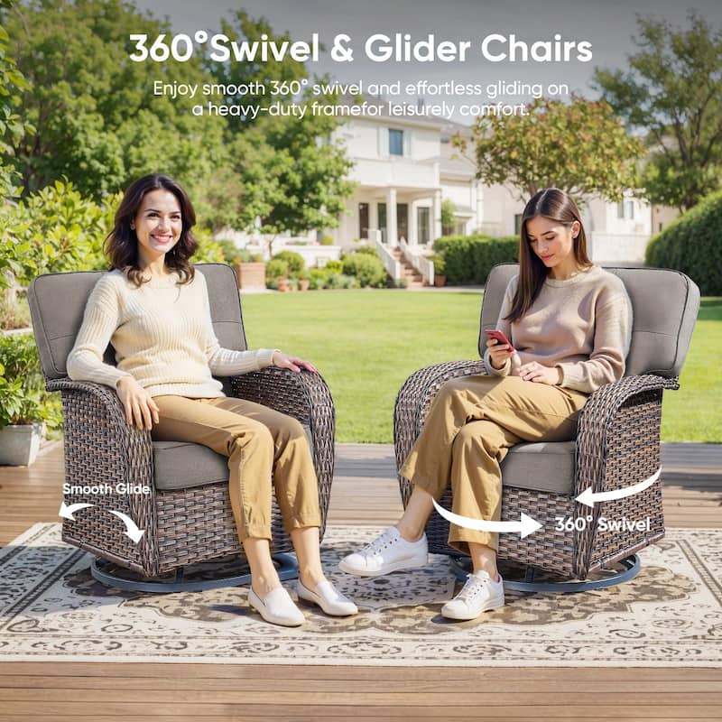 6 Pieces Pocassy Sofa Chairs Table with Swivel Chairs