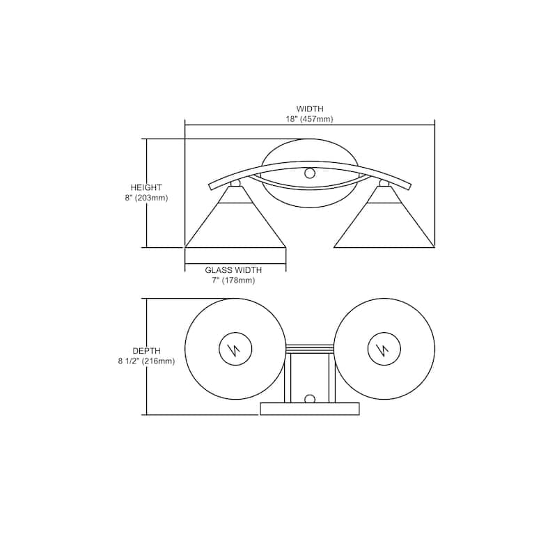 Elk Home Elysburg Chrome With White Glass 2 Light Vanity Light