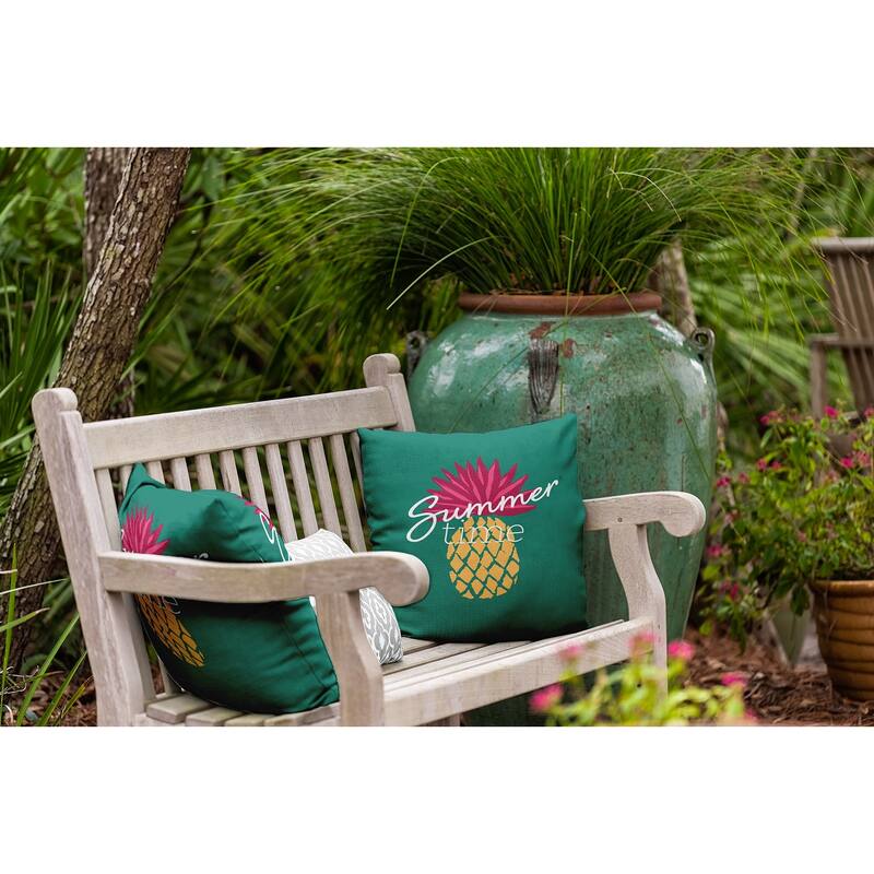 Summer Time Pineapple Polyester Indoor/Outdoor Pillow