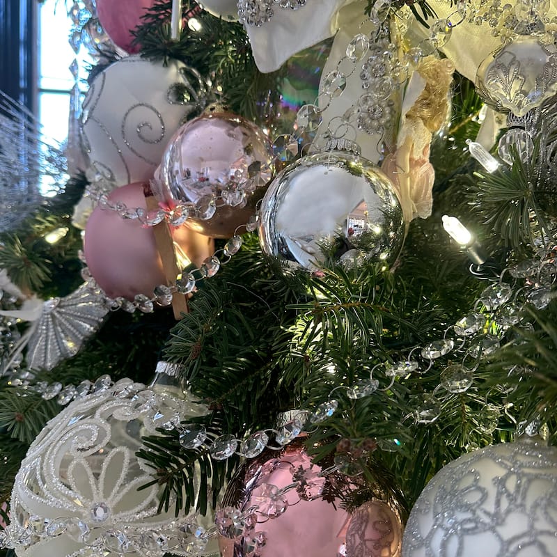 2-Finish Glass Christmas Ball Ornaments - 4" (100mm) - Rose Gold - 4ct